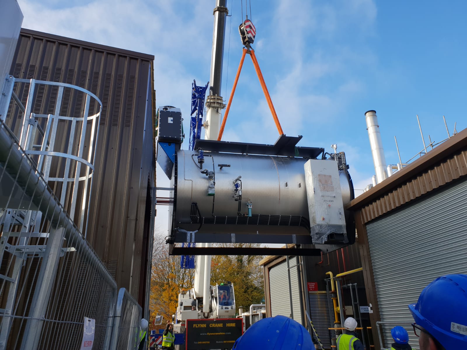 A new Cochran boiler being installed at Becton and Dickinson Drogheda
